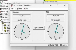 Tampilan menu bar PLC Clock