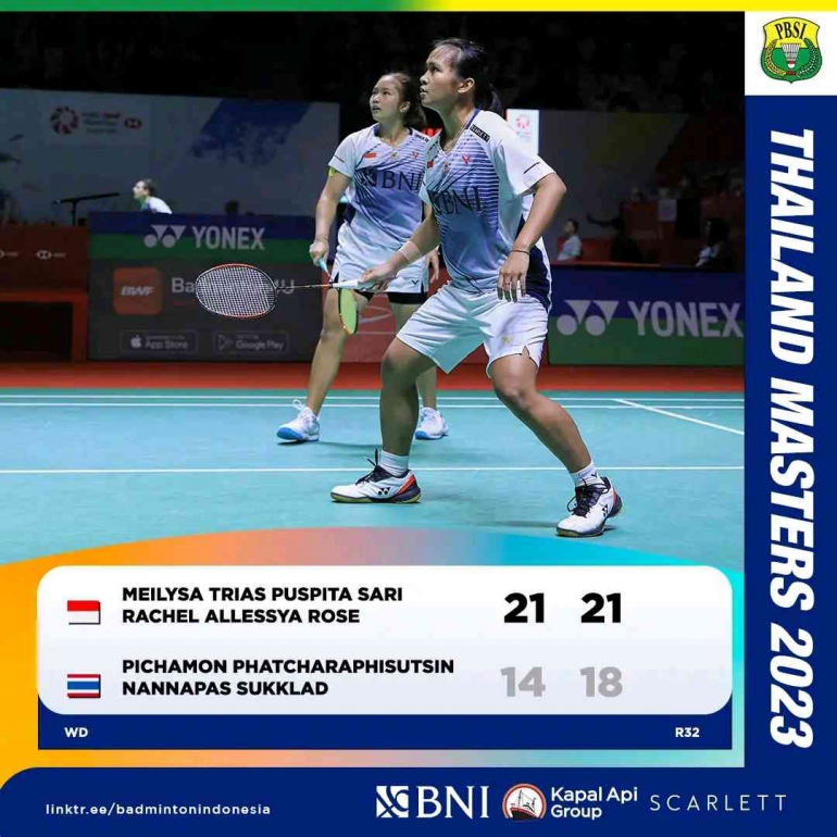 Mei/Rachel tumpas wakil tuan rumah (Foto Facebook.com/Badminton Indonesia) 