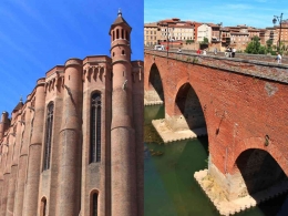 Katedral dan jembatan yang dibangun dengan batu bata merah. Sumber: dokumentasi pribadi