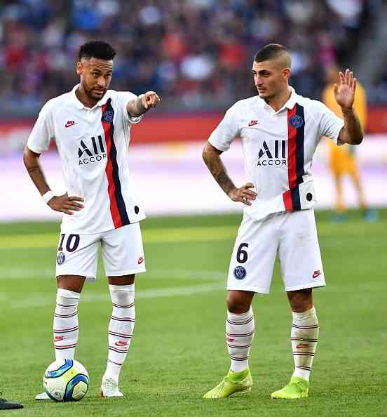 Ilustrasi gambar dari www.snl24.com. | Pesepakbola bernama Neymar dan Verratti pada pertandingan sepakbola. 01/02/2023