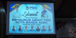 Spanduk Pelantikan Pengurus ASKOT PSSI Banda Aceh Periode 2022-2026 (Doc Istimewa - Rachmad Yuliadi Nasir)