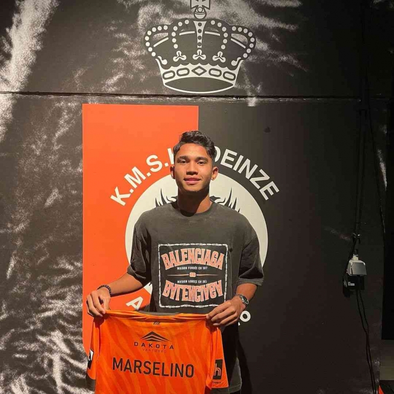 Potret Marselino Ferdinan usai resmi bergabung ke klub Belgia, KMSK Deinze. (instagram.com/marselinoferdinan10) 