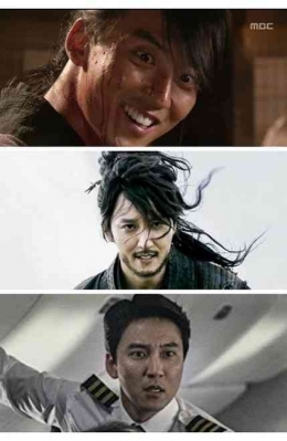 Beberapa karakter KNG dalam film dan drama: atas sebagai Bidam, tengah sebagai Jang Sa-jung, bawah sebagai Pilot Choi (dok. IMDb)