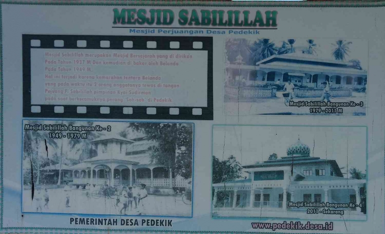 Informasi singkat perkembangan Masjid Sabilillah (Dokumen pribadi)  