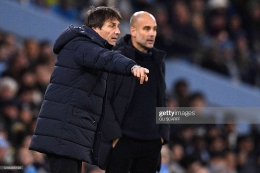 The tacticians, Conte and Guardiola (Photo by OLI SCARFF/AFP via Getty Images)