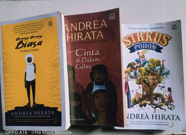 Novel-novel Andrea Hirata (dokumentasi pribadi)