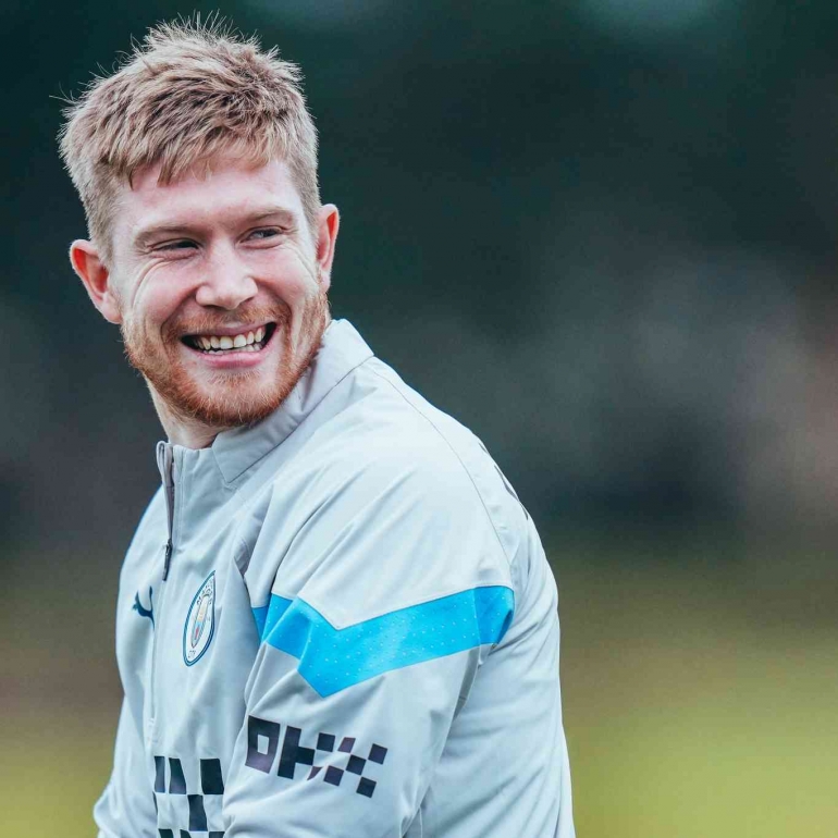 City's Vice Captain, Kevin De Bruyne trained hardly at CFA (Source: Official Man City FB Account) 