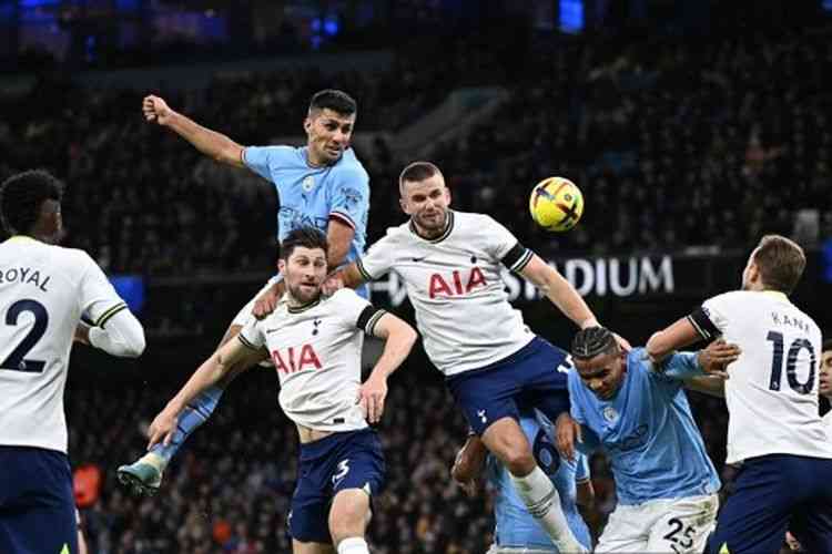 Manchester City bertekuk lutut dari Tottenham Hotspur (1-0) (5/2/23). Foto: AFP/Oli Scarff via Kompas.com