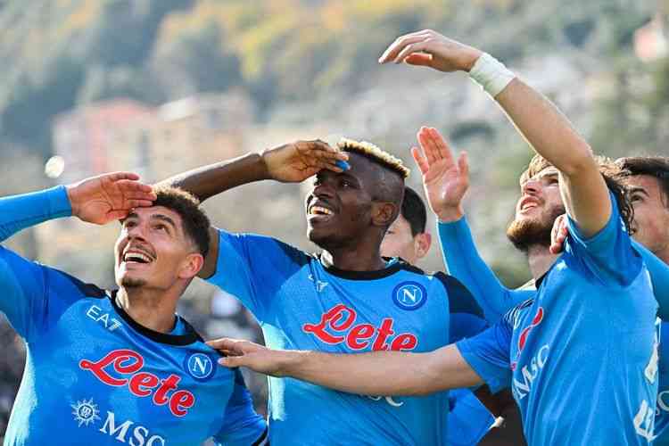 Napoli kokoh di puncak klasemen sementara Serie A Liga Italia. Foto: AFP/Alberto Pizzoli via Kompas.com