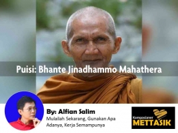 Ilustasi Bhante Jinadhammo Mahathera (gambar: analisadaily.com, diolah pribadi)