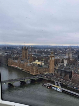 Panorama kota London dari dalam kapsul London Eye (Dok. Pribadi)