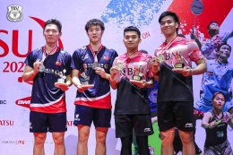 Leo/Daniel juara di Istora pada 29 Januari 2023 (Foto PBSI/Badminton Indonesia) 