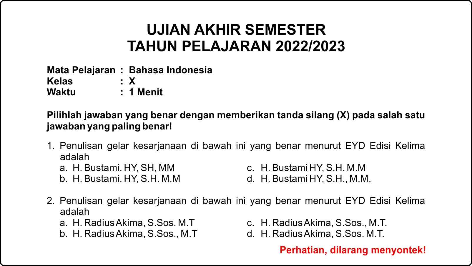 Foto Artikel : Penulisan Gelar Kesarjanaan Yang Benar Versi EYD Edisi ...