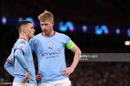 Phil Foden and Kevin De Bruyne (Photo by MB Media via Getty Images)