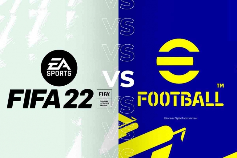 FIFA 22 vs eFootball (Sumber : www.foottheball.com)