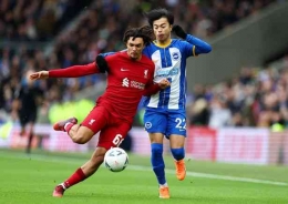 Trent Alexander-Arnold against Kaoru Mitoma in FA Cup Match (Source: mirror.co.uk)