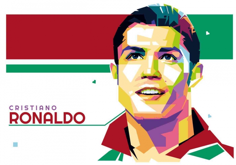 Christiano Ronaldo (sumber: free license vector by Vecteezy.com)