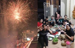 Tradisi Tahun Baru Kota Pontianak dengan Pesta Kembang Api dan Barbecue atau bakar-bakar (Kolase/Kelvin Novandi)