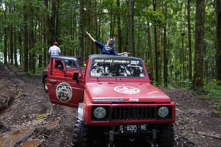 Hutan pinus, pemberhentian terakhir Jeep Wisata Serang/Foto: Dokumentasi pribadi