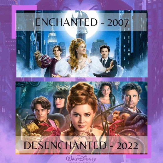 Film Enchanted - 2007 (atas) dan Desenchanted - 2023 (bawah) 