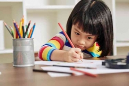 Anak sedang mengerjakan PR yang diberikan guru. Sumber: Shutterstock via Kompas.com