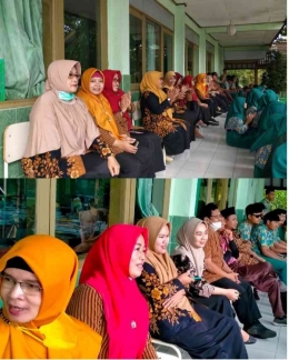 Guru dan siswa bersama-sama menyaksikan gelar karya P5 di SMAN 1 Dolopo, Madiun (dok IYeeS) 