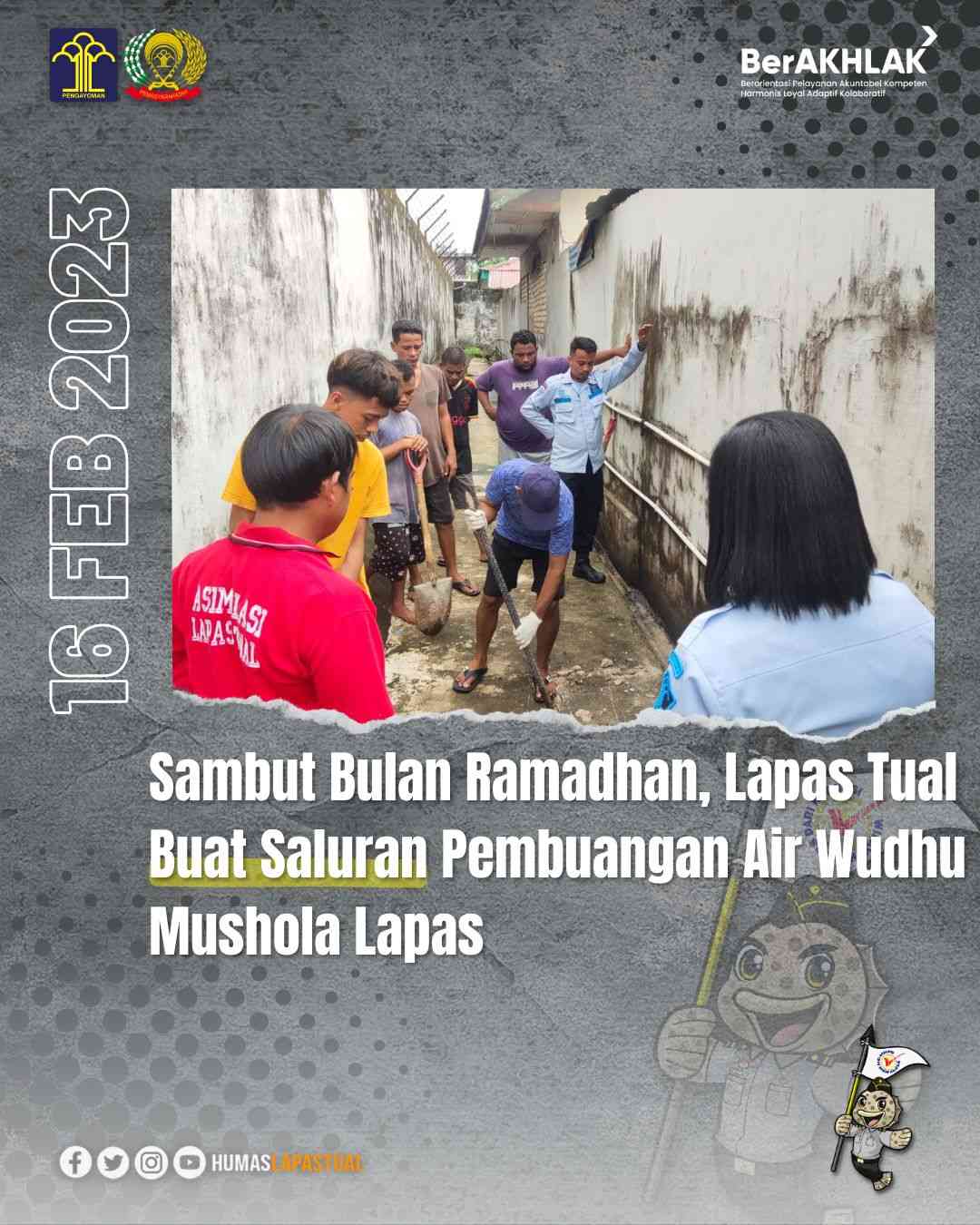 Sambut Bulan Ramadhan, Lapas Tual Buat Saluran Pembuangan Air Wudhu ...