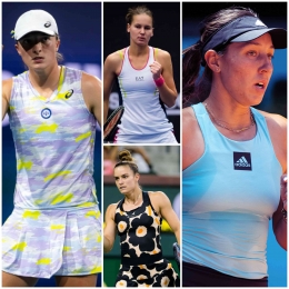 Iga Swiatek, Kudermatova, Jessica Pegula dan Maria Sakkari semi finalis Qatar Total Open 2023. Sumber foto : wtatennis.com