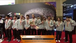 Thailand juga menjadi juara ketiga pada turnamen BAMTC 2023 (sumber foto : akun twitter @badmintalk) 