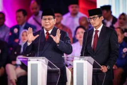 Prabowo-Sandi di Pilpres 2024.  Mungkinkah keduanya bertarung di Pilpres 2024? (Foto:Kompas.com).