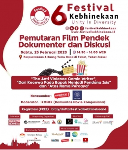 Yuk ikutan Nobar KOMiK di Festival Kebhinekaan (dok. Festival Kebhinekaan/WKJ) 