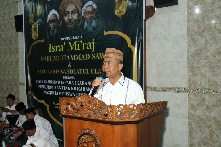 Sambutan oleh ketua ranting NU desa karangmalang (Dokpri)