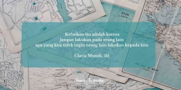 Salah satu Quote yang ada di buku Clavis Mundi (design pribadi)