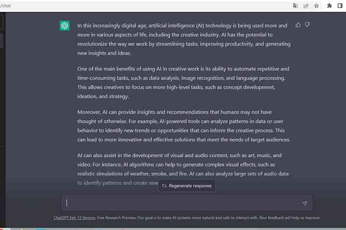 Tangkap layar ChatGPT dari OpenAI.