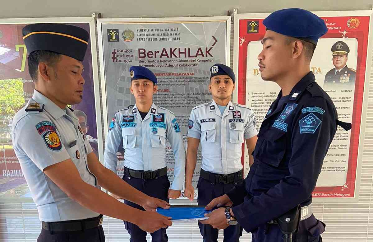 Foto Artikel : Patuh SOP, Petugas Jaga Lapas Terbuka Lombok Tengah ...