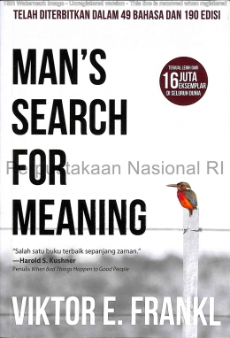 Gambar 4. Cover depan buku 'Man's Search for Meaning' | Sumber: https://opac.perpusnas.go.id/