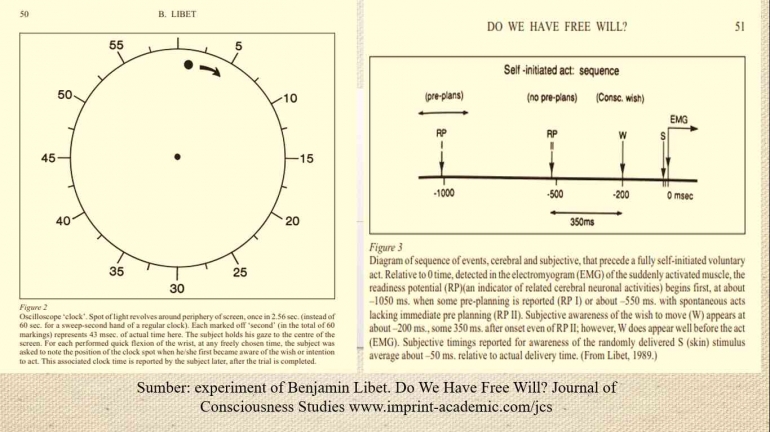Sumber: experiment of Benjamin Libet. Do We Have Free Will? Journal of Consciousness Studies www.imprint-academic.com/jcs