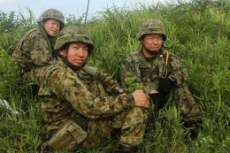 Personel JSDF (Pasukan Beladiri Jepang) dalam latihan di Oyanohara tahun 2019, foto oleh:  Jacob Khors