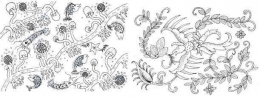 Ilustrasi motif batik dari kiri ke kanan : a) Rhizopus; b) Neurospora. Sumber : Desanto, 2013