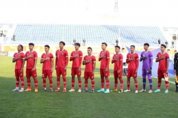 Skuad Timnas Indonesia U-20 saat melawan Irak. (Dok. PSSI)