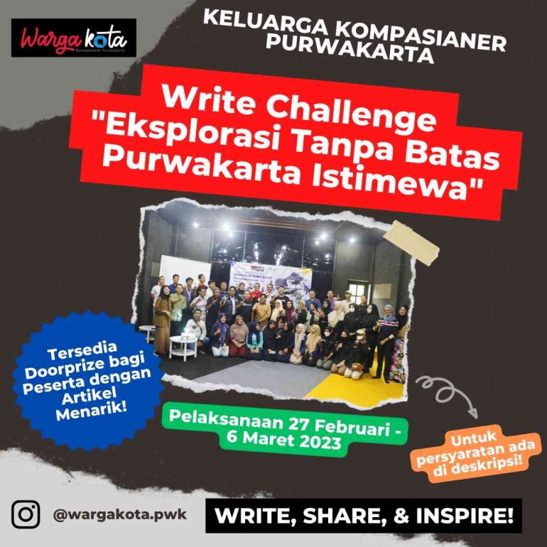 Poster Write Challenge WARKOP 2023. Sumber: Dokumentasi Komunitas WargaKota. 