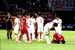 Indonesia vs Vietnam di kualifikasi Piala Asia U20. (kompas.com/suci rahayu)