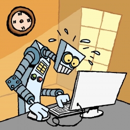 Gambar robot artificial intelligence bikin artikel oleh Richard Duijnstee dari Pixabay