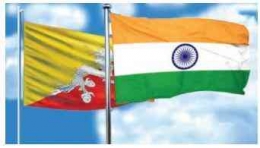 Bendera nasional Bhutan dan India. | Sumber: brainkart.com