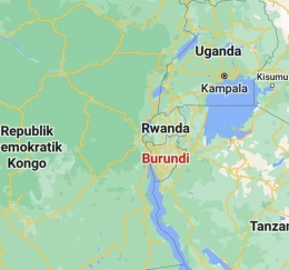 Lokasi negara Burundi (foto: google maps) 