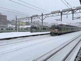 Stasiun kereta api di Hokkado saat musim dingin (dokpri)