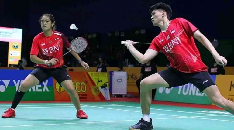 Adnan/Vita main di partai ke-4 Thailand IC 2023 (Foto Facebook.com/Badminton Indonesia) 