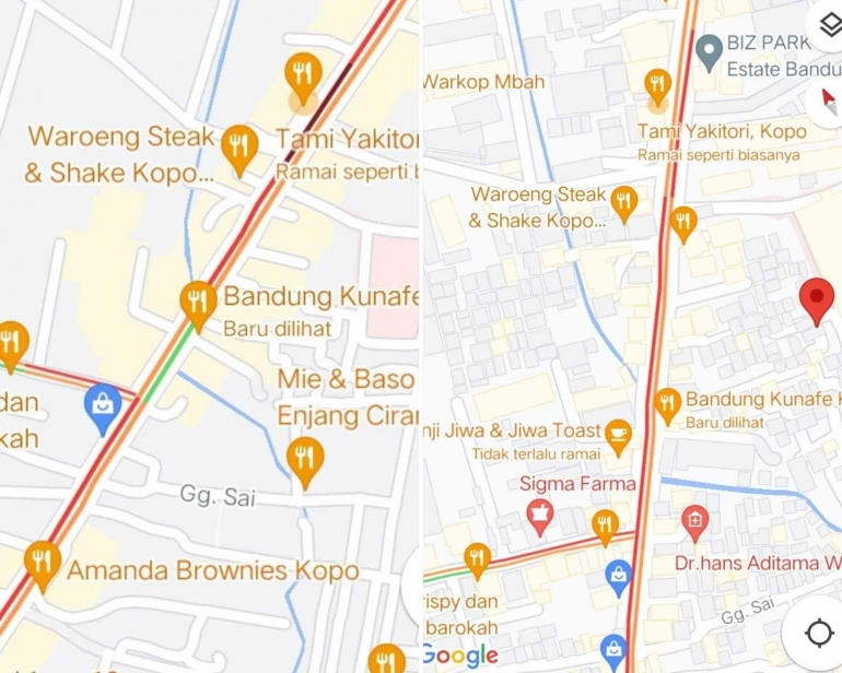 Jalan Kopo dari Pantauan Google Map