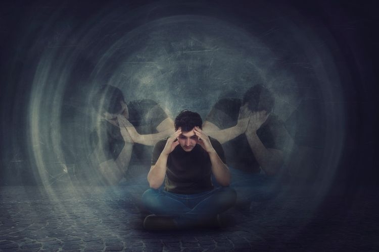 Ilustrasi seseorang dengan skizofrenia. Sumber: Shutterstock/stunning art via kompas.com