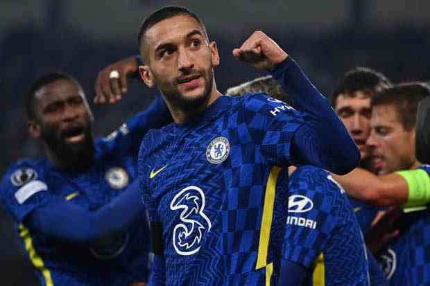 Tampak salah satu pemain muslim Chelsea, Hakim Ziyech (sumber: sport.sindonews.com/Andika)
